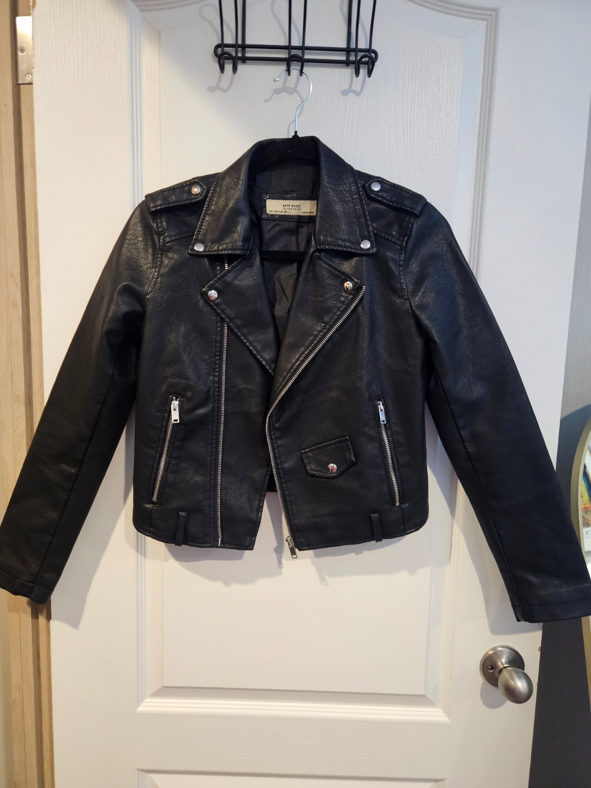 AFTF Basic Stylish Edgy Black Leather Jacket Size… - image 1