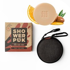 Shower PUK All-in-One Bar: Natural Shampoo, Body Wash & Face Soap with Shea B...