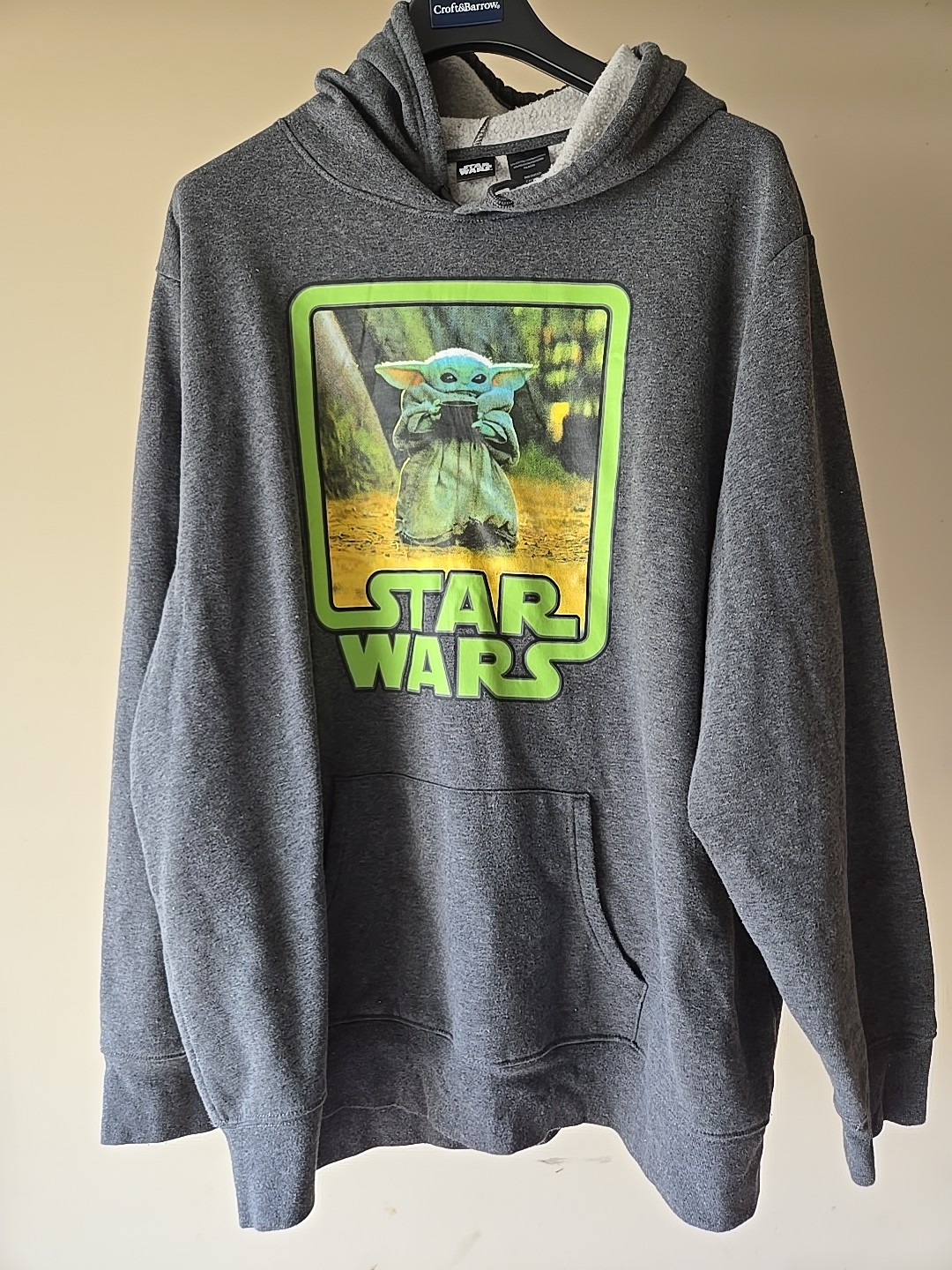 Star Wars Yoda Hoodie Mens 3XL Gray Long Sleeves Hooded Sweatshirt