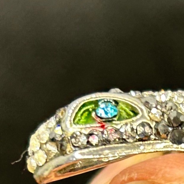 Rhinestone Snake Ring Adjustable Stretch Serpent … - image 4