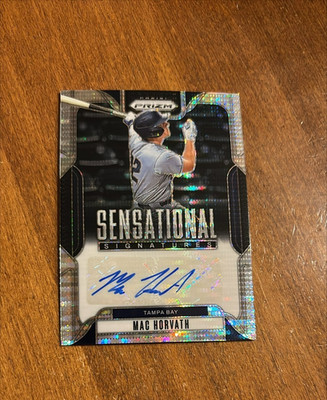 Mac Horvath 2025 Panini Prizm Pulsar Auto SS-MH Rays Orioles Tar Heels /199