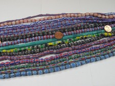 15 Strands 15" Assorted India Handmade Chevron Glass Beads Bulk Lot QZP-6