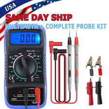 Lcd Digital Multimeter Voltmeter Ammeter Ohmmeter Volt Ac Dc Tester Leads Meter