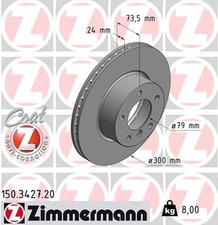 2x ZIMMERMANN Bremsscheibe COAT Z 150.3427.20 f�r BMW E91 E90 E92 E93 E87 E88 Z4