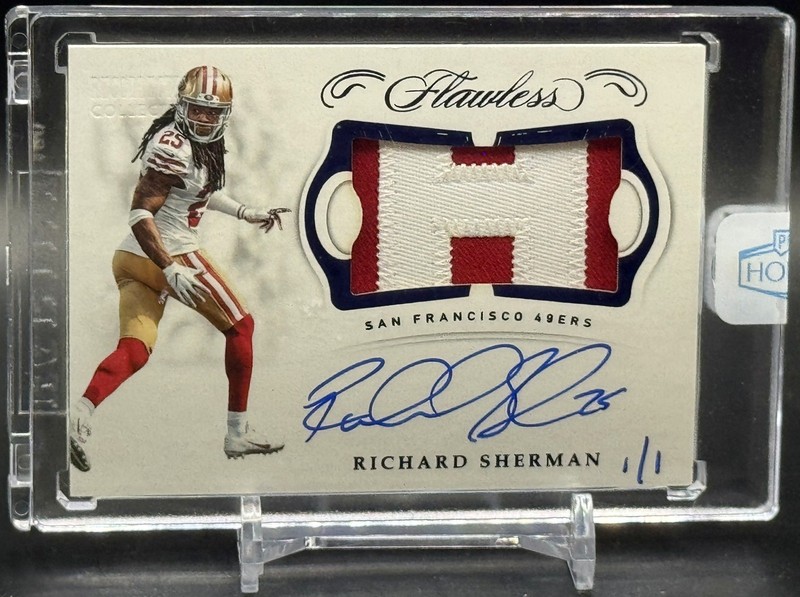 2018 Flawless Richard Sherman Patch Auto Sapphire 1/1 49ers