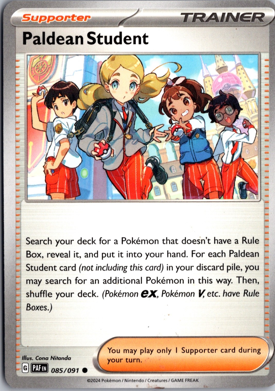 Paldean Student - Normal Common SV: Paldean Fates 085/091 NM