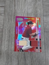 JEFF KENT 2003 LEAF CERTIFIED MATERIALS MIRROR RED BAT CARD. #184/250.