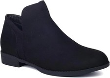 Low Block Heels Booties Loafer-Style Vamp Comfort Side Zip Ankle Boots Size UK 6