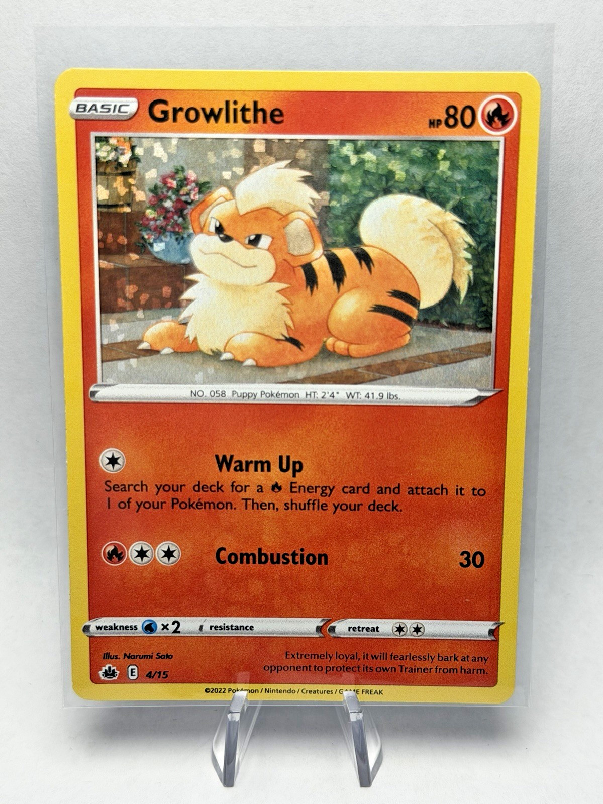 Growlithe 4/15 - McDonald's Match Battle 2022 - Holo Pokemon Card - Near Mint