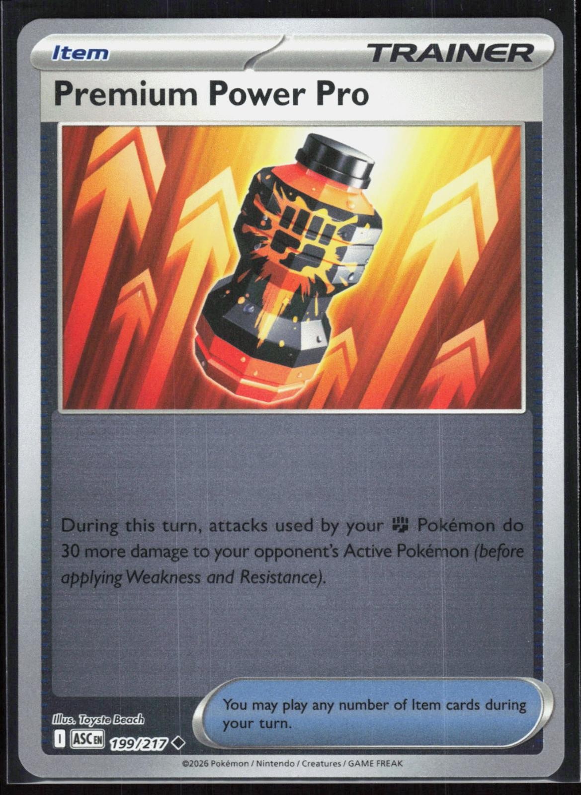 Premium Power Pro 199/217 2026 Uncommon Ascended Heroes Pokemon Reverse Holo