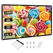 Outdoor Portable Projector Screen 120 Inch: 16:9 4K HD Foldable and 120 Inch