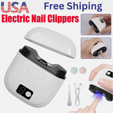Automatic Electric Toe Nail Clippers w/ LED Light USB Rechargeable Nail Trimmer