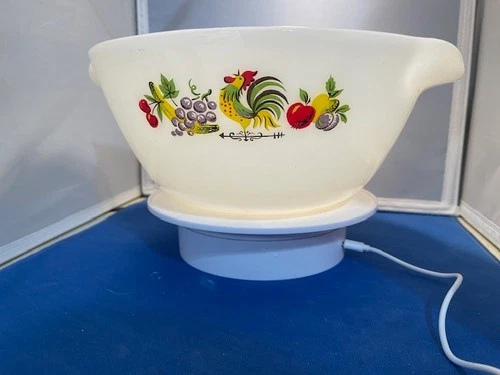 1950's Anchor Hocking Fire King Chanticleer Rooster Country Kitchen Mixing Bowl