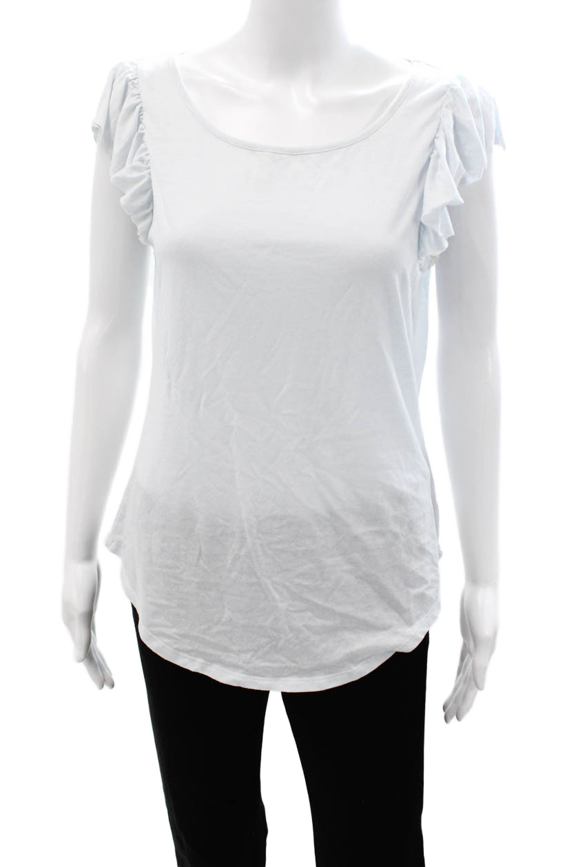 Chaser Womens Basic Light Blue Round Neck Short S… - image 1