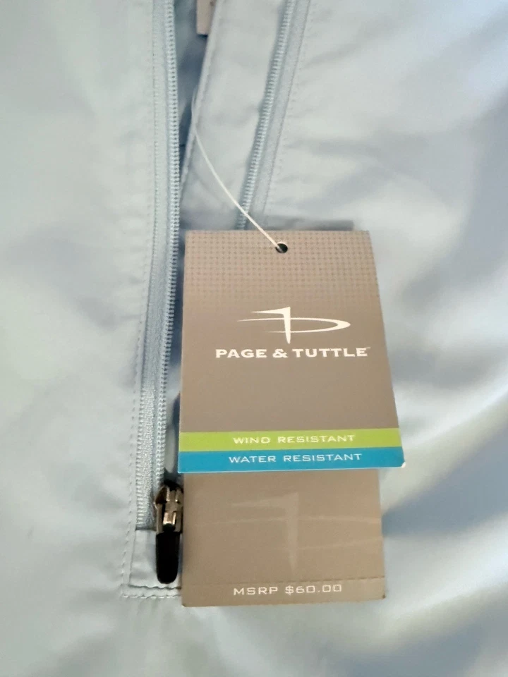 Cortavientos Page & Tuttle Riverbank Pack-N-Go 1/4 cremallera nuevo con etiquetas azul claro unisex $68 Foto 4 de 4