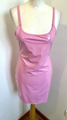 dress size 36 dark pink but bright straight cut tight straps zip back 929!