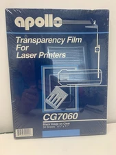 APOLLO Transparency Film for Laser Printers CG7060 50 sheets NEW SEALED