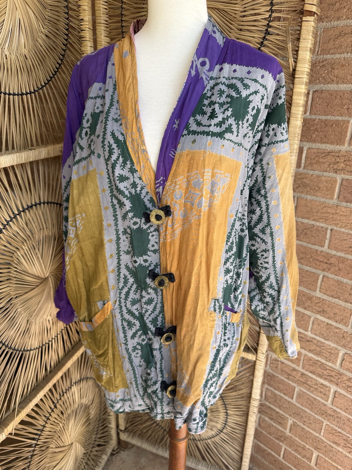 Reversible Jacket OS Patchwork Lagenlook Art to W… - image 5