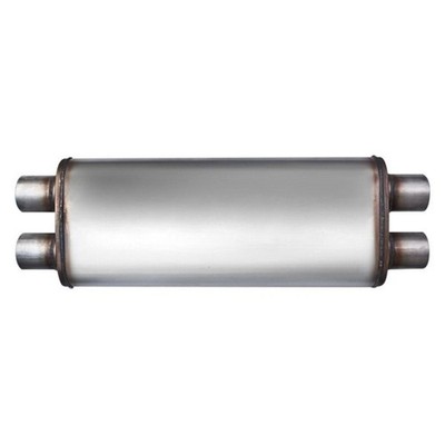 Exhaust Muffler Flow II Series Stainless Steel Oval Gray Exhaust Muffler 2.5''