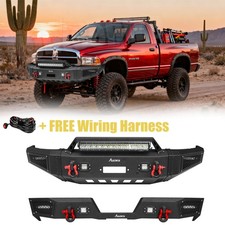 For 1994-2002 Dodge Ram 150025003500 Steel Front Rear Bumper Wwinch Plate Led
