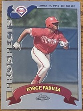 Jorge Padilla 2002 Topps Chrome Prospects Rookie Card #T235 MLB RC Free Shipping. rookie card picture