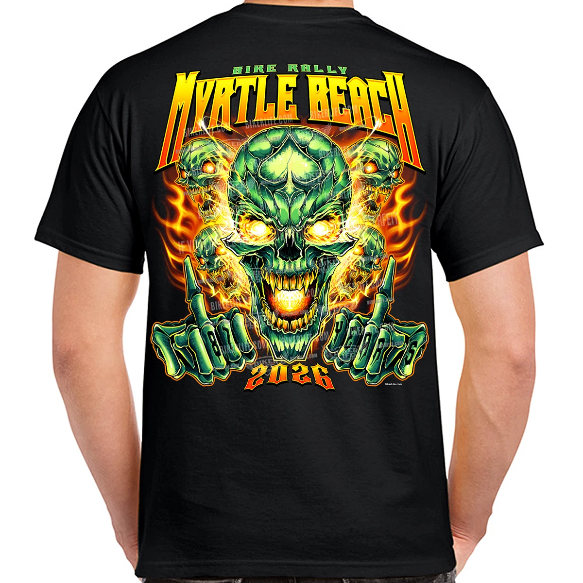 T-Shirt 2026 Myrtle Beach Bike Rally Wild Green Skull No Harley
Opens in a new window or tab