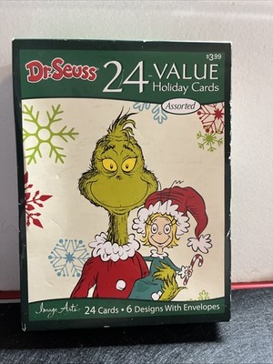 Grinch 24 value holiday  cards 6 designs with envelope -2013 Complete set