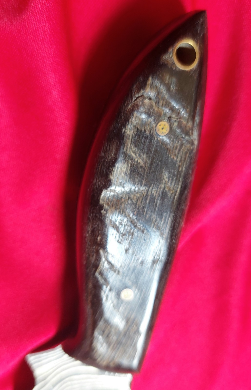 10" CFK Everyday Knife Top Quality Damascus Steel, Horn Grip, Leather Sheath