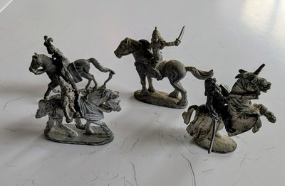 Lot Of Four Vintage Grenadier Ral Partha Horse And Rider Metal Miniatures 1980 s