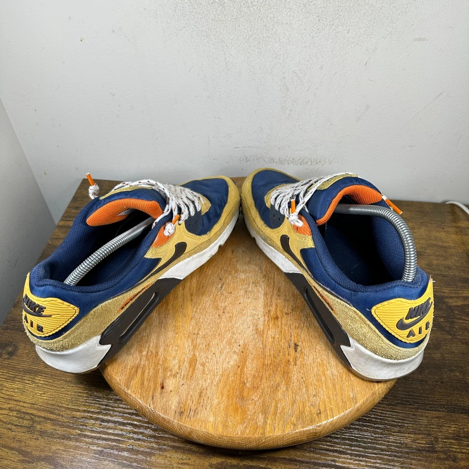 Nike Air Max 90 DZ5175-200 Hombres Talla 10.5 Amarillo Azul Naranja Zapatos Atléticos Foto 3 de 4