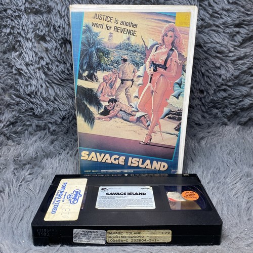 Savage Island VHS Tape 1985 Force Video Lighting Video Linda Blair Rental Box - Picture 1 of 8