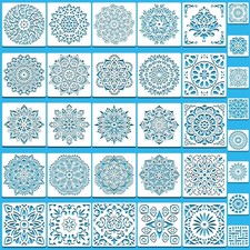 SUNFEEL Mandala Painting Craft Stencils Reusable Templates 6 x 6 in and 3.5...