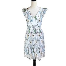 Adrianna Papell 6 Pastel Paradise Mesh Embroidered Floral Fit & Flare Dress