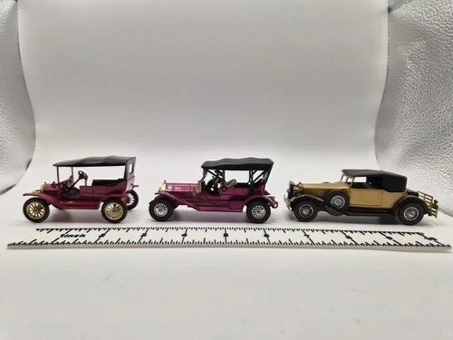 Lot of 3 damaged Vintage Matchbox Models of Yesteryear diecast toy cars