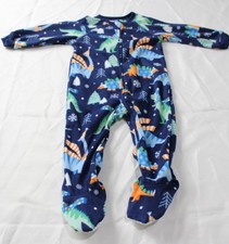PJ Place Babys Dino Microfleece Footed One Piece Pajama CN6 Downpour Size 12-18M