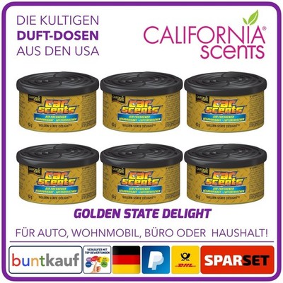 6x California Scents Lufterfrischer Golden State Delight für Auto Wohnmobil Büro