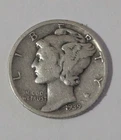 1939 Mercury Head Dime 10c US Coin Circulated Ungraded 90 Percent Silver