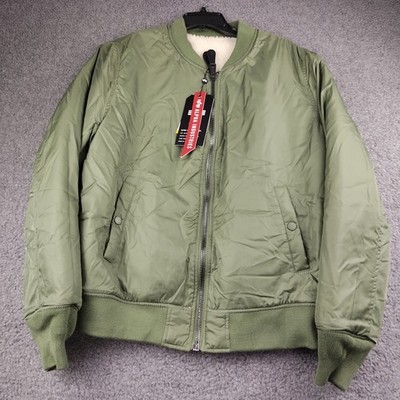 Alpha Industries Flight Jacket L-2B Sherpa Green Reversible Size XL NWT