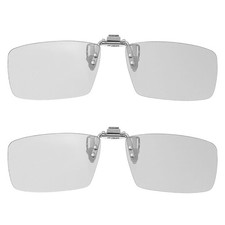 2Pcs Polarized Clip-on 3D Glasses, Square 3D Glasses Frame for IMAX Movies