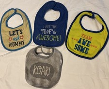 Lot of 4 Terry Cloth Baby Bibs Le Bebe, Gerber Organic, Baby Gear