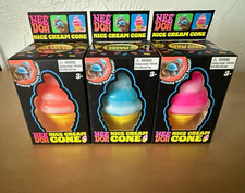 NeeDoh Nice Cream Cone SET OF 3 Pink Orange Blue Schylling Squishy Toy NIB Lot