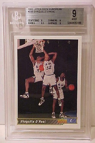 1993 UPPER DECK EUROPEAN #220 SHAQUILLE O'NEAL (HOF) ROOKIE BGS 9 MINT