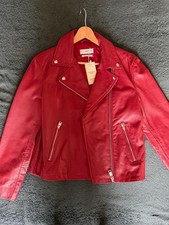 Brand New with Tags Mango Biker Style Jacket In Red - Size XL