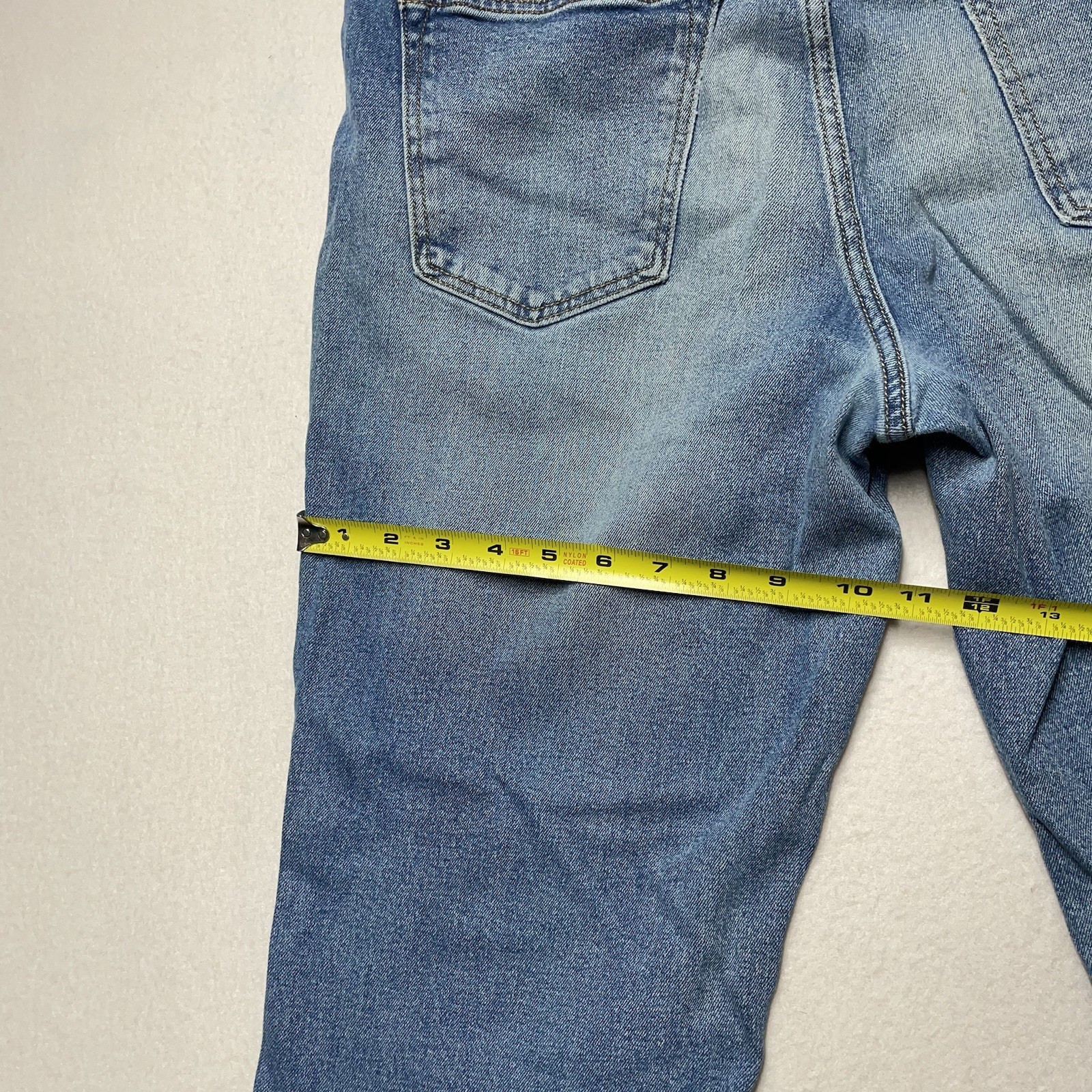 Old Navy Denim Blue Jeans Mens Size 34x34 Bootcut Leg Zip Up Button Closure