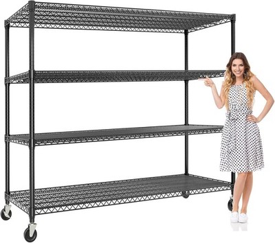 74'' Tall Metal 4-Tier Shelving Unit 60'' W Heavy Duty Storage Shelves 2640 lbs
