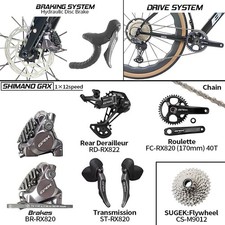 BXT Carbon Gravel Bike 700C Hydraulic Disc Brake Shimano GRX 820 12s Road Bike