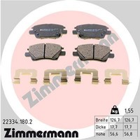Zimmermann Bremsbelagsatz Scheibenbremse 22334.180.2 FüR Opel Ampera F17 EV150