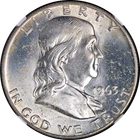 1963-D Franklin Half Dollar NGC MS64 FBL Fantastic Luster Strong Strike