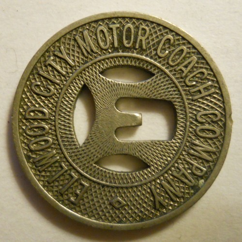 Ellwood City Motor Coach Company (Pennsylvania) transit token PA340C