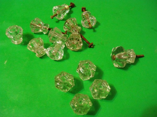 CRYSTAL GLASS ANTIQUE DRAWER KNOBS - Picture 3 of 9